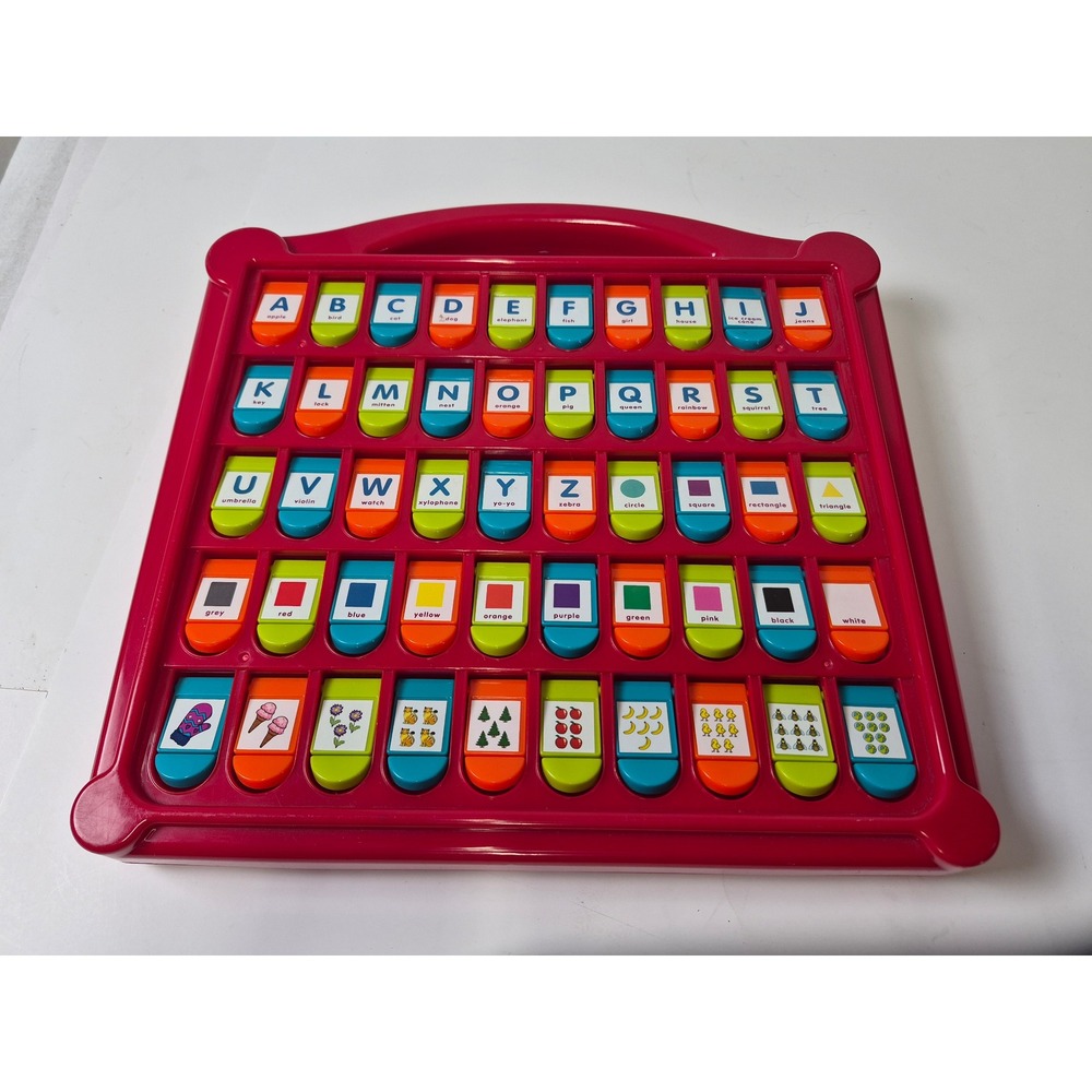 Battat Hide & Seek Alphabet Board Kids Educational Toy Red picture number flaps